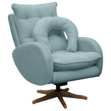 Imagem de Poltrona de Amamentação Base Giratória e Balanço em Madeira Angra Velu