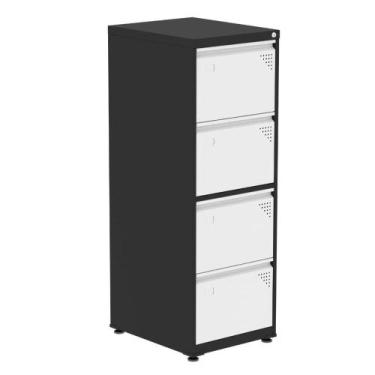 Imagem de Armário de Arquivo Oficio 4 Gavetas Pandin 47 cm (Larg) Aço Preto c/ F