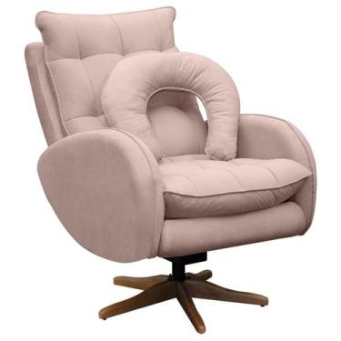 Imagem de Poltrona de Amamentação Base Giratória e Balanço em Madeira Angra Velu