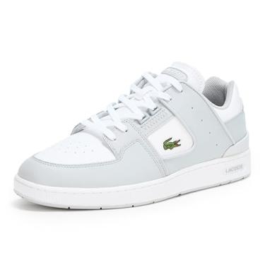 Imagem de Lacoste Tênis masculino Court Cage, Cinza claro e branco, 45