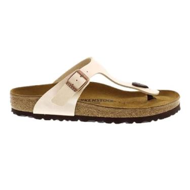 Imagem de Birkenstock Palmilha feminina Arizona macia - couro (unissex), Pérola branca, 10-10.5 Narrow
