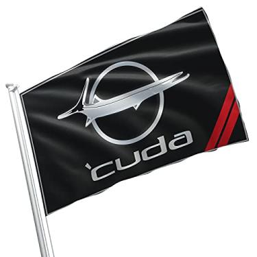 Imagem de Plymouth Barracuda AAR Cuda Hemi American Rare Classic Antique Retro Super Power Muscle Car Vehicle 3 x 1,5 m Bandeira Bandeira Cor Vívida Ilhós de latão com costura dupla