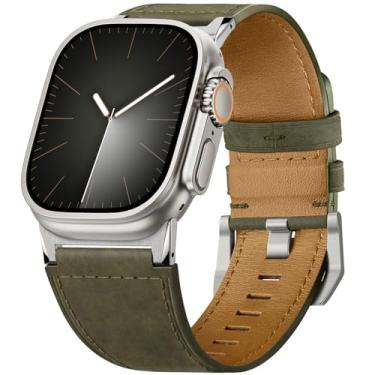 Imagem de Suitisbest Pulseiras de couro compatíveis com Apple Watch Ultra de 49 mm, 46 mm, 45 mm, 44 mm e 42 mm, compatível com Apple Watch Ultra 10 9 8 7 6 5 4 3 SE