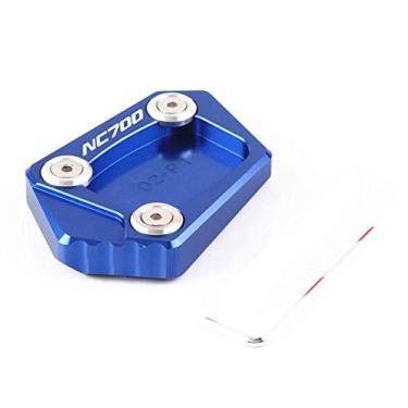 Imagem de Acc-Creativity Suporte lateral para pé de motocicleta ampliador lateral placa de extensão compatível com HONDA NC700S NC700X NC750S NC750X 2012-2015 (NC700S/X, azul)