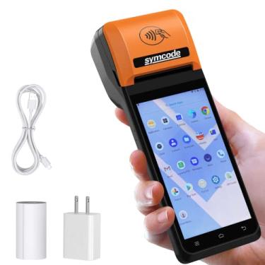 Imagem de symcode Impressora Térmica De Recibos Pos Pda, Leitor Código Barras 1D 2D, Portátil, Máquina Móvel, Tela Sensível Ao Toque 5,5" E 58 Mm, Android 8.1, Compatível Com 4G, Wi-Fi, Bluetooth Nfc