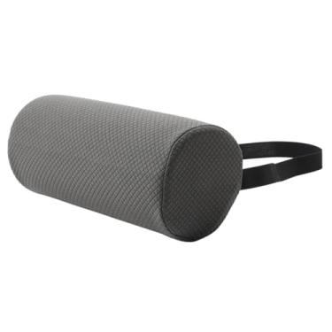 Imagem de FashionCha Travesseiro de Apoio Lombar, Respirável, Compacto, com Alça Elástica, Macio, para Cadeira de Jogos, Escritório, Assento de Carro, Viagem, Cinza