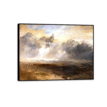 Imagem de Arte de parede em tela pinturas famosas belas artes disjuntores em uma praia plana impressões famosas pinturas a óleo reprodução imagens para decoração de sala de estar 80 x 60 cm (32 x 24 pol