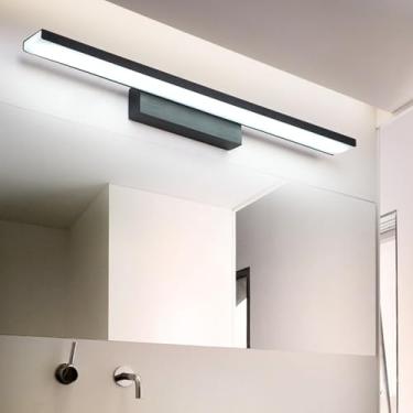 Imagem de GZZBMY Candeeiros de parede LED espelho de banheiro luz moderna arandela de parede de alumínio acrílico imagem sobre espelho barbeador de maquiagem guarda-roupa quarto sala de estar (luz preta e