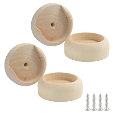 Imagem de Seimneire Tomada de mastro de madeira para armário, 2 conjuntos de suportes de vara de armário de madeira, suporte para quarto, cortina, loja de roupas