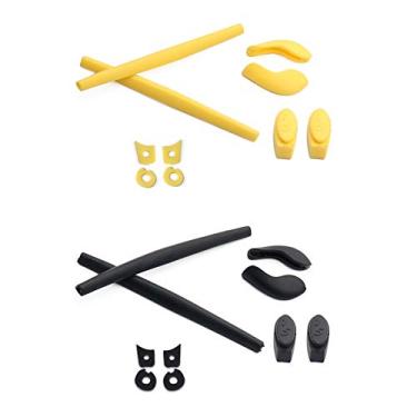 Imagem de ToughAsNails 2 pares de kits de borracha de substituição de meias e almofadas de nariz para óculos de sol Oakley Juliet preto e amarelo