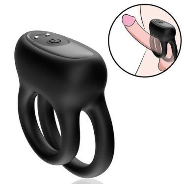 Imagem de Anel Peniano Duplo com Vibrador Recarregável. - importado