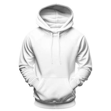 Imagem de Moletom Masculino e Feminino Canguru Liso Preto Blusa de Frio Com capu