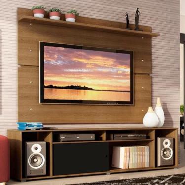 Imagem de Rack Cancun e Painel para TV até 65" Preto/Rustic Madesa