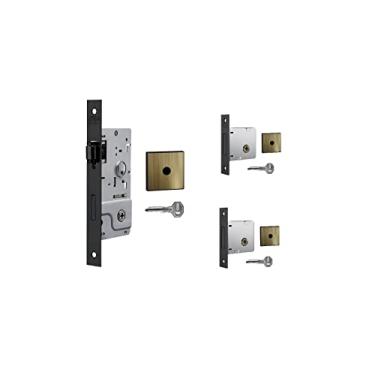 Imagem de FECHADURA KIT ROLETE PIVOTANTE STAM 800 ANTIQUE OURO VELHO + 2 TRAVAS TETRA CHAVE QUADRADA RQ1 MESMO SEGREDO