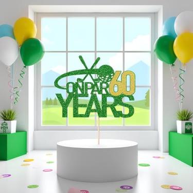Imagem de Fore! Topper de bolo com tema de golfe 60 anos – Decoração de festa de feliz aniversário de 60 anos ou aniversário (60)