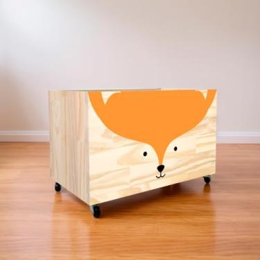 Imagem de Caixote de Madeira para Brinquedos, Caixa Organizadora de Madeira, Baú com rodas para Brinquedos(CX097)