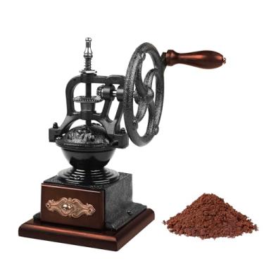 Imagem de XINQUILIFY Moedor de café manual, moedor de café de manivela de madeira estilo vintage para casa