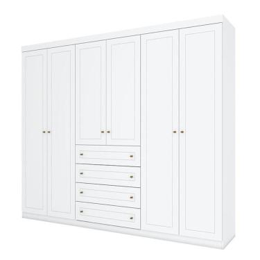 Imagem de Guarda Roupa Casal Nova York 6 Portas Branco Hp – Henn