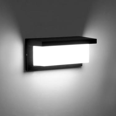 Imagem de Kawell Arandela de parede externa de 18 W arandela de parede LED moderna à prova d'água para interior lâmpada de parede com fio para varanda corredor varanda jardim garagem, branco frio