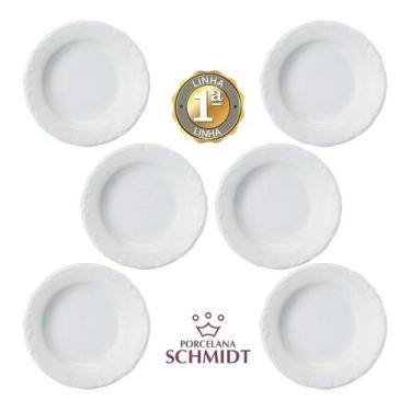Imagem de Jogo 6 Pratos De Porcelana Fundo Sopa Pomerode Schmidt - Porcelanas Sc