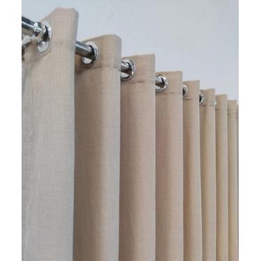 Imagem de Cortina Para Sala Quarto Voil Gaze De  Linho Com Forro Blecaute Blacko