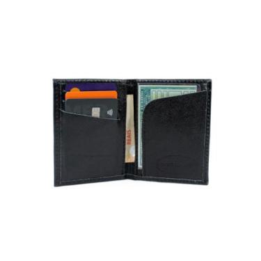 Imagem de Carteira Porta Cartão em Couro Envio Imediato - Use Young, Preto