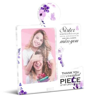 Imagem de Sister Gifts Porta-retrato 10 x 15 cm - Sister Floral Puzzle Photo Frame Thank You Gifts for Sisters Birthday Christmas Thanksgiving