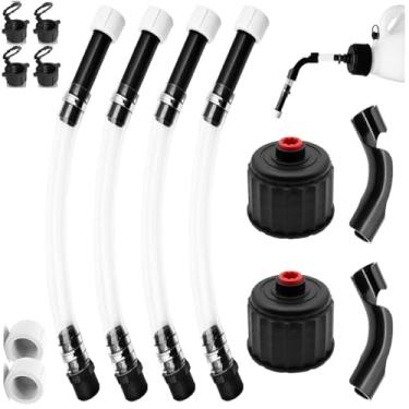 Imagem de 4 kits de mangueira de jarro, tampa de mangueira preta e kit de tampa de ventilação de substituição preta para mangueira de enchimento, 3/5/5,5 galão, tampa de lata de gás LC2 VP