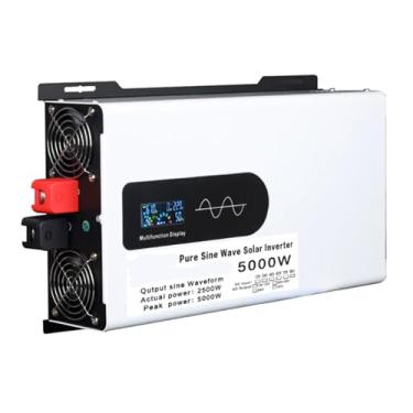 Imagem de 60v to 110v,Conversor de voltagem de onda senoidal pura de baixo ruído, 5000W DC12V 24V 48V 60V 72V para 110V 220V com display LCD e tomadas CA para viagensacampamentos