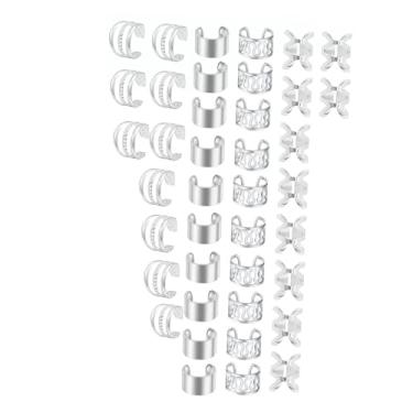 Imagem de oshhni Tranças, grampos, algemas de cabelo, anéis para mulheres, joias decorativas de cabelo para eventos formais, festas, festivais, shows, Prata 40 Peças