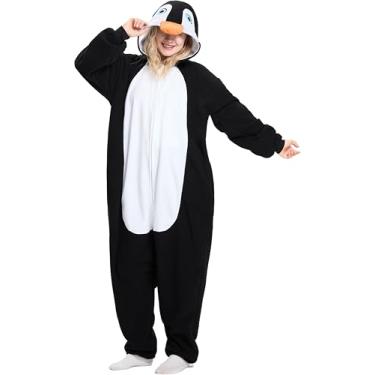 Imagem de LandRosy Pijama de pelúcia unissex de animais para dormir (pinguim-120)