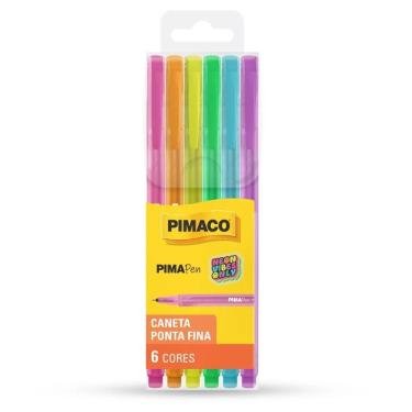 Imagem de Caneta hidrográfica Pima Pen Neon 6 cores - Pimaco