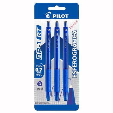 Imagem de Caneta esferográfica 0.7 BP-1RT blister c/ 3 un Azul Pilot