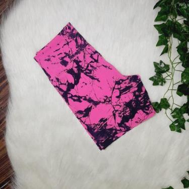 Imagem de Shorts Meia Coxa Marmorizado - Bella fitness, Pink neon, GG