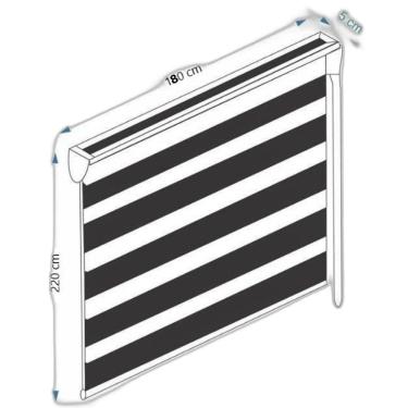 Imagem de Persiana Rolo Duplo Bandô Sunny Preto 180 L X 220 A Cortina