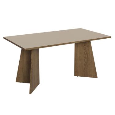 Imagem de Mesa de Jantar Retangular Tampo de Madeira 5389 Rustic/Crema Madesa