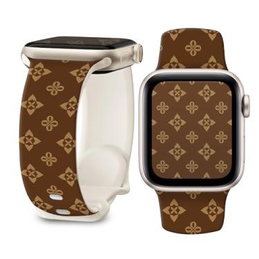 Imagem de Pulseira de silicone macio de 38 mm, 40 mm, 41 mm e 42 mm, pulseira de substituição com fecho clássico para Apple Watch Series SE11 10 9 8 7 6 5 4 3 2 1 Utral para mulheres (flor de quatro folhas)
