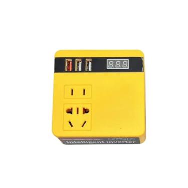 Imagem de YsXoWiui Inversor de energia, conversor de energia DC 18V-21V para AC 220V para viagens, Amarelo
