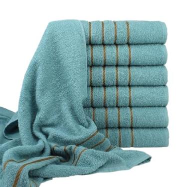 Imagem de Toalha de Banho Dubai Kit 10 Peças 70x130cm 330g/m² Macia com Costuras Reforçadas (Verde)