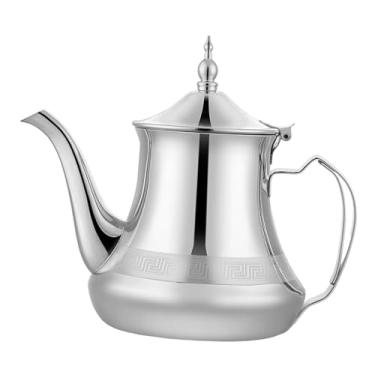 Imagem de ＫＬＫＣＭＳ Bule de aço inoxidável, chaleira com tampa, jarra de, infusor portátil multifuncional, cafeteira para hotel, festa, escritório, casa, Prata