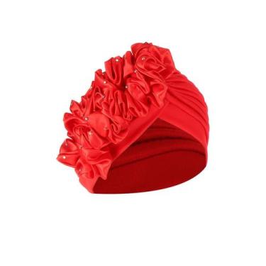 Imagem de Chapéu feminino sólido beading india chapéu muçulmano babado câncer qu