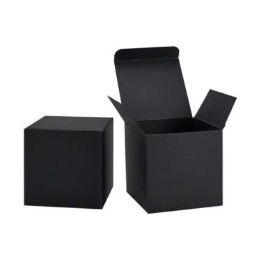 Imagem de Caixa de presente HUAPRINT, papel preto, 6x6x6 polegadas com tampas, 2