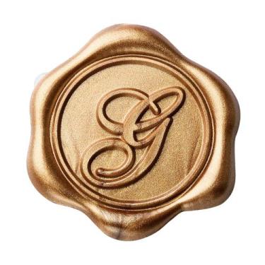 Imagem de Adesivo Yoption Initial G Adhesive Wax Seal 50 unidades de bronze 3 cm