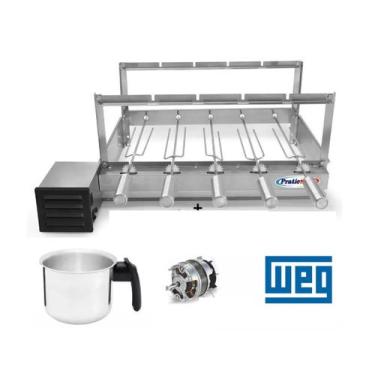 Imagem de Churrasqueira Giratória Inox Grill 5 Espetos Gira Bivolt Motor WEG Lad