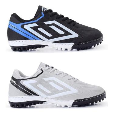 Imagem de Kit 2 Chuteiras Society Adulto Graminha Costurada Resistente - Duster,