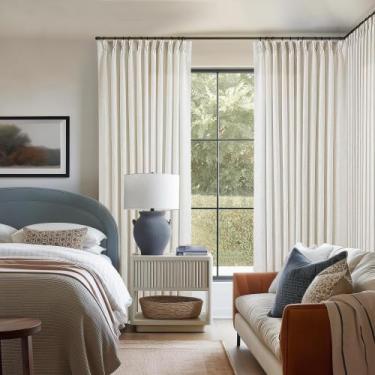 Imagem de Cortina TWODRAPES Pinch de linho plissado 180x240cm, creme, 1 painel