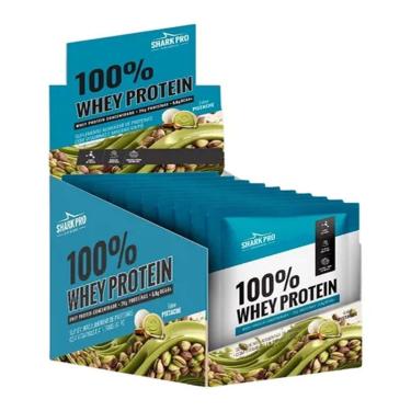 Imagem de Whey Protein 100% - 10 Sachês 40g Pistache - Shark Pro-Masculino