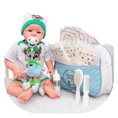 Imagem de Boneco Reborn Bebê Realista Recém Nascido Bolsa Acessórios