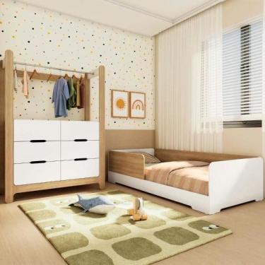 Imagem de Quarto Infantil Completo Guarda-Roupa Closet e Cama Solteiro Montessor