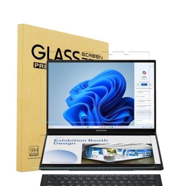 Imagem de i-Tensodo Pacote com 2 protetores de tela de vidro temperado para laptop ASUS Zenbook Duo 2 em 1 2025 Dual 35.6 cm OLED (UX8406) Touch Display, dureza 9H, HD transparente, antiarranhões